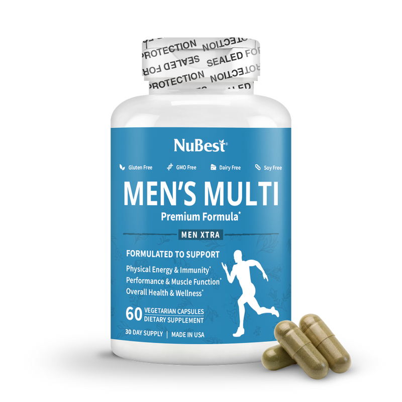 Men’s Multivitamin – Energy, Immunity & Daily Health Support | 60 Vegan Capsules by NuBest Nutrition