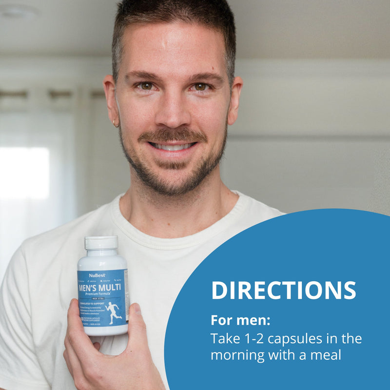 Men’s Multivitamin – Energy, Immunity & Daily Health Support | 60 Vegan Capsules by NuBest Nutrition