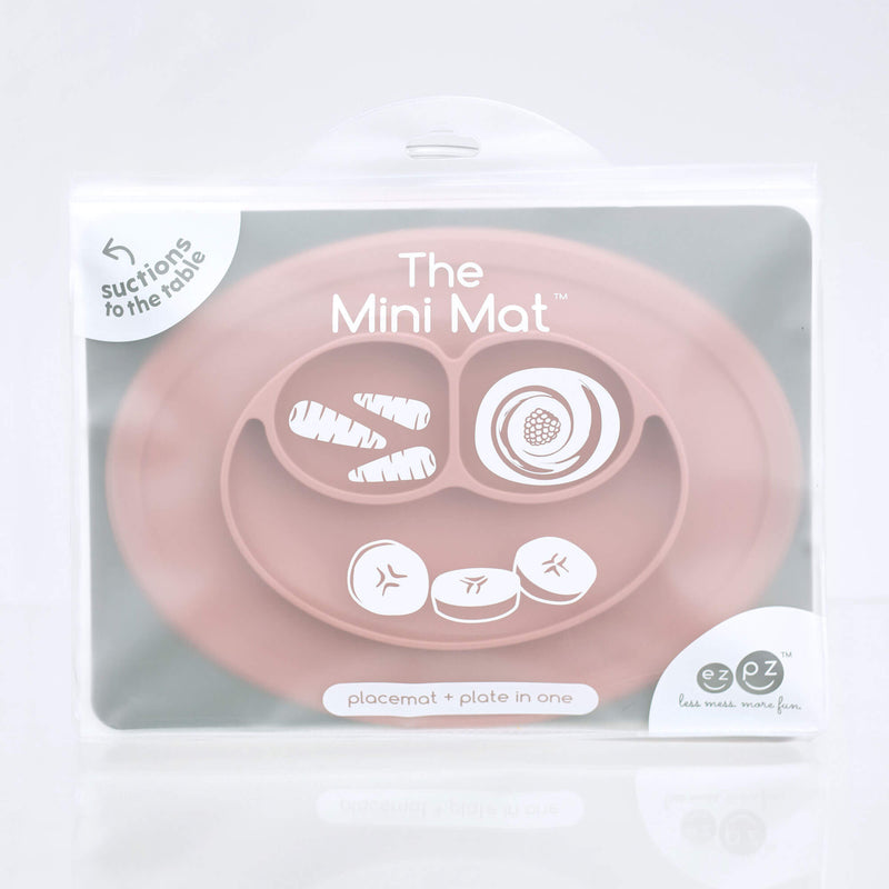 The Mini Mat in Blush by ezpz / Self-Suctioning Silicone Plate + Placemat #color_blush