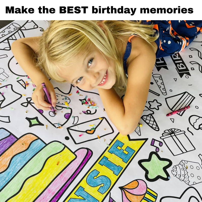 Happy Birthday Coloring Tablecloth – Party Activity for Kids