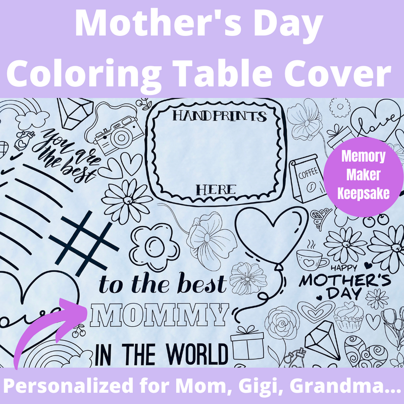 Mother's Day Coloring Tablecloth