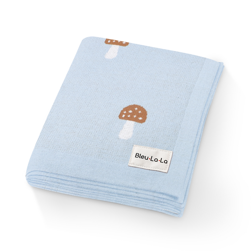 Mushroom Knit Swaddle Blanket – Luxe Baby Wrap by Bleu La La