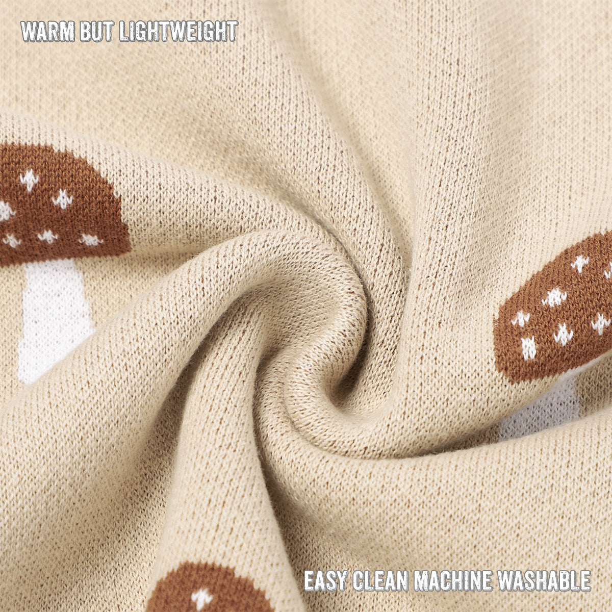 Mushroom Knit Swaddle Blanket – Luxe Baby Wrap by Bleu La La