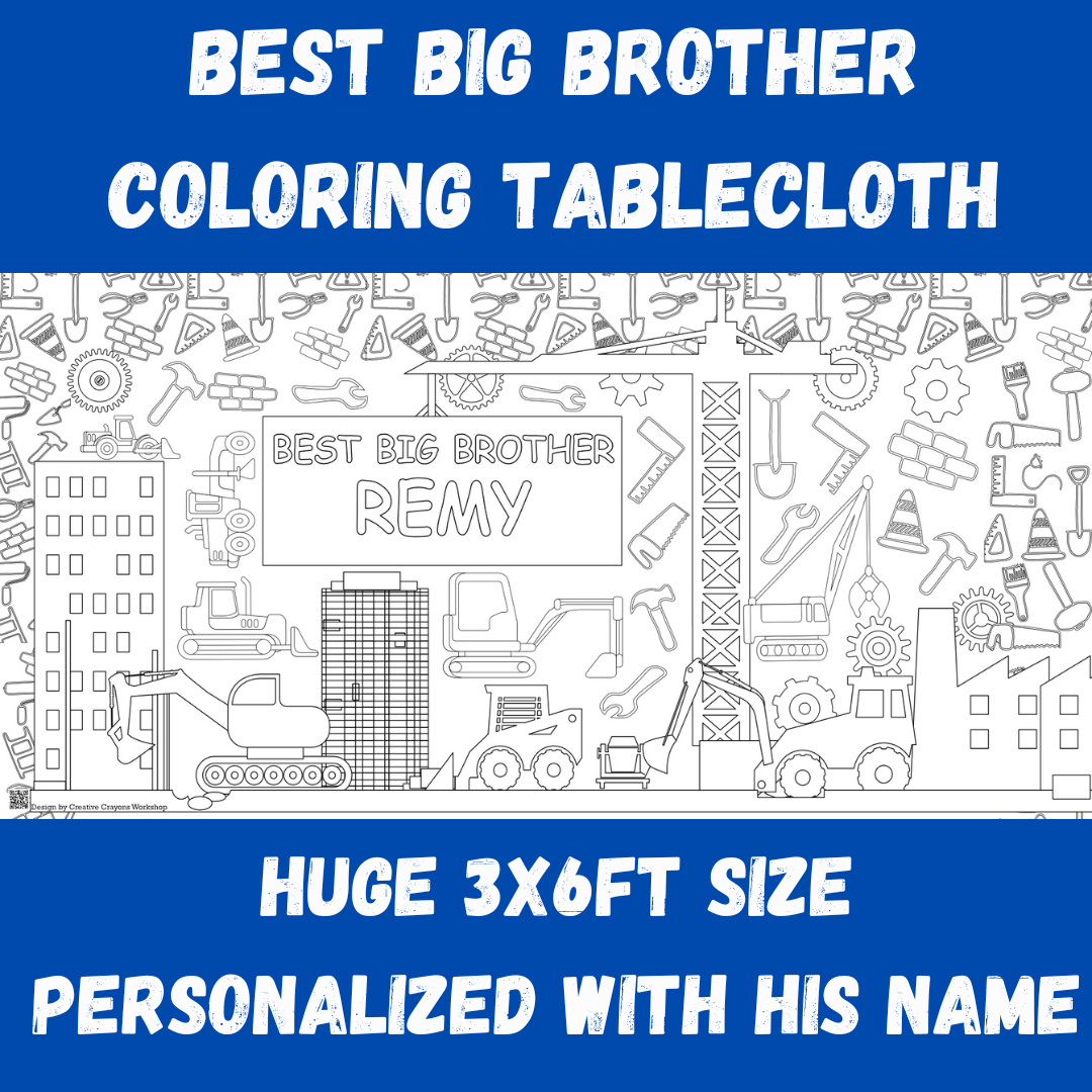 Best Big Brother Coloring Tablecloth