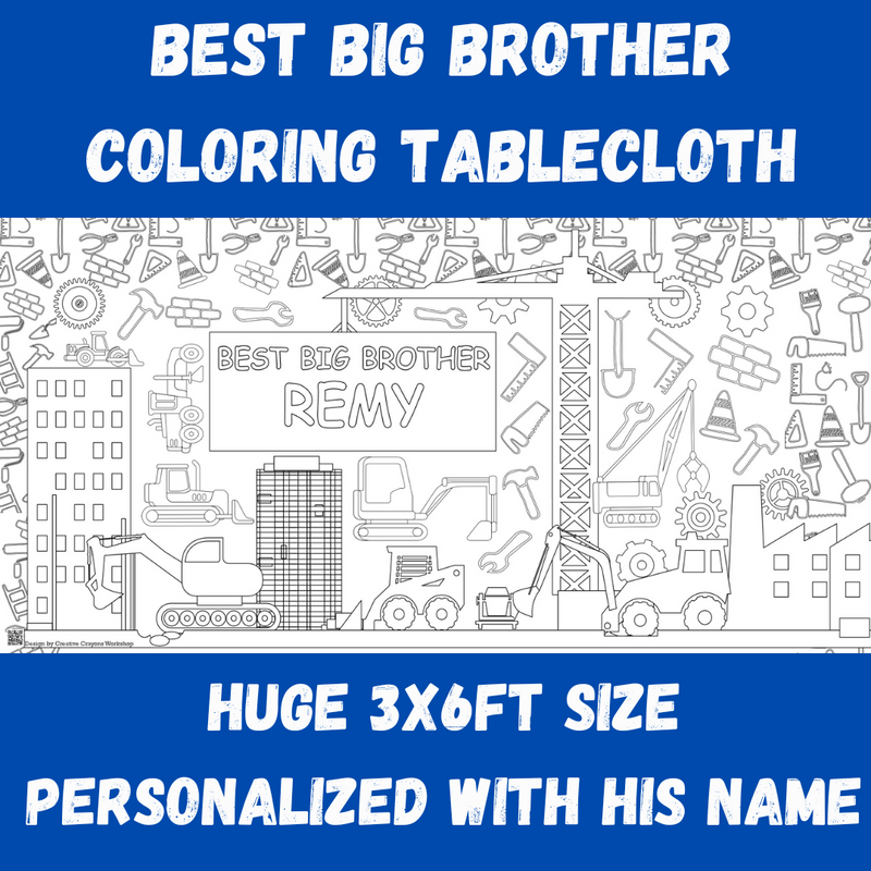 Best Big Brother Coloring Tablecloth