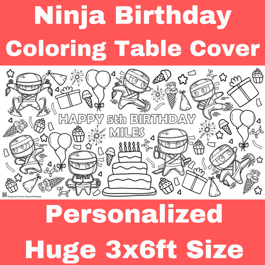 Ninja Coloring Tablecloth