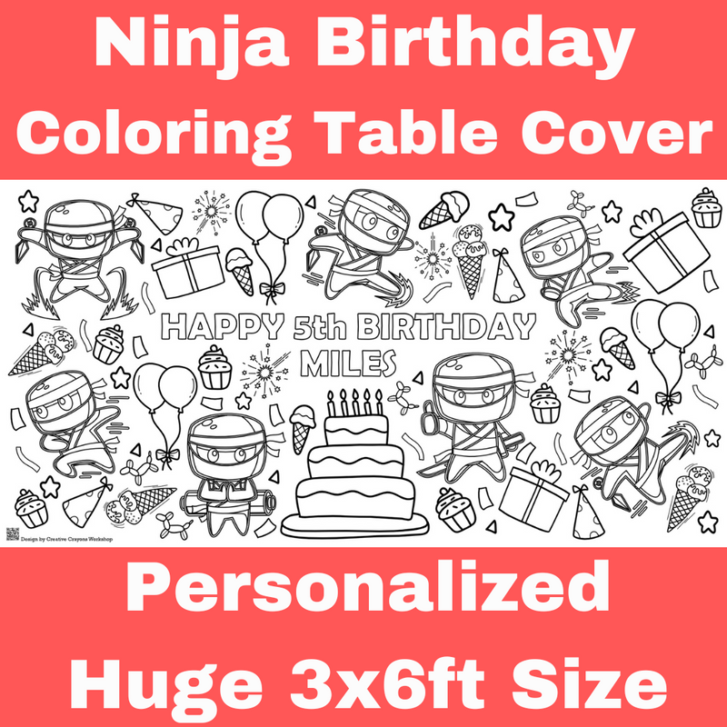 Ninja Coloring Tablecloth