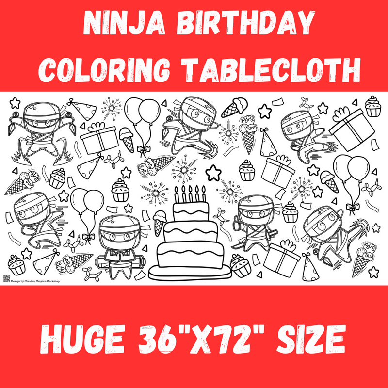 Ninja Coloring Tablecloth