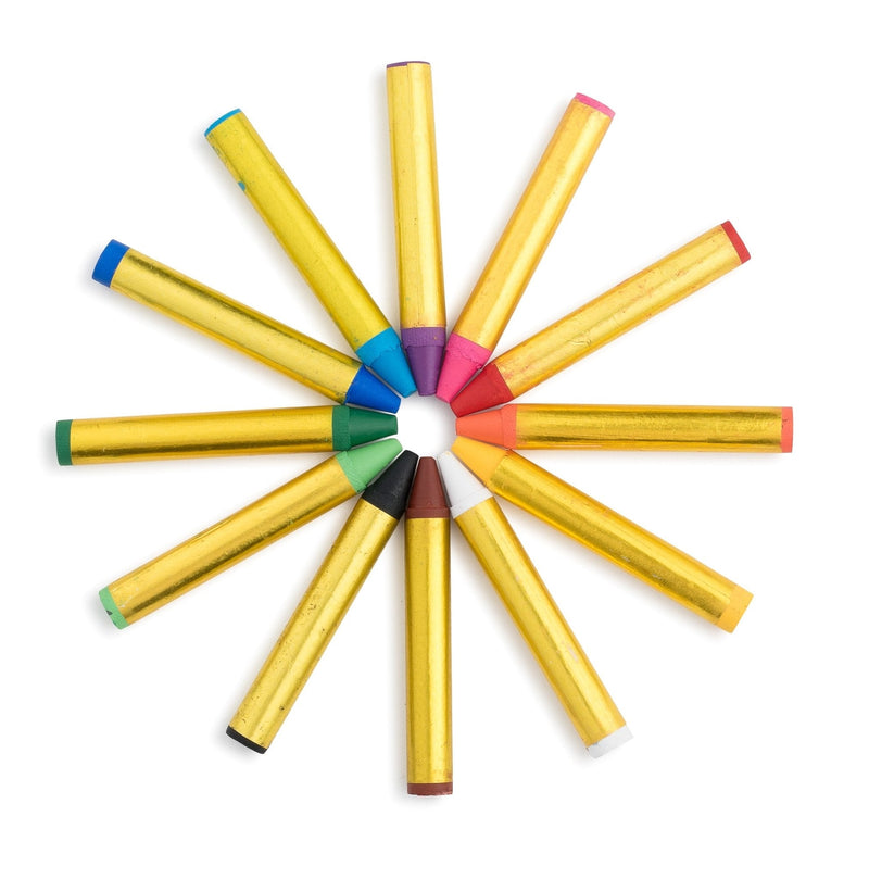 Non-Toxic Face Paint Crayon Set – 12 Colors Dress Up America