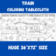 Train Birthday Coloring Tablecloth