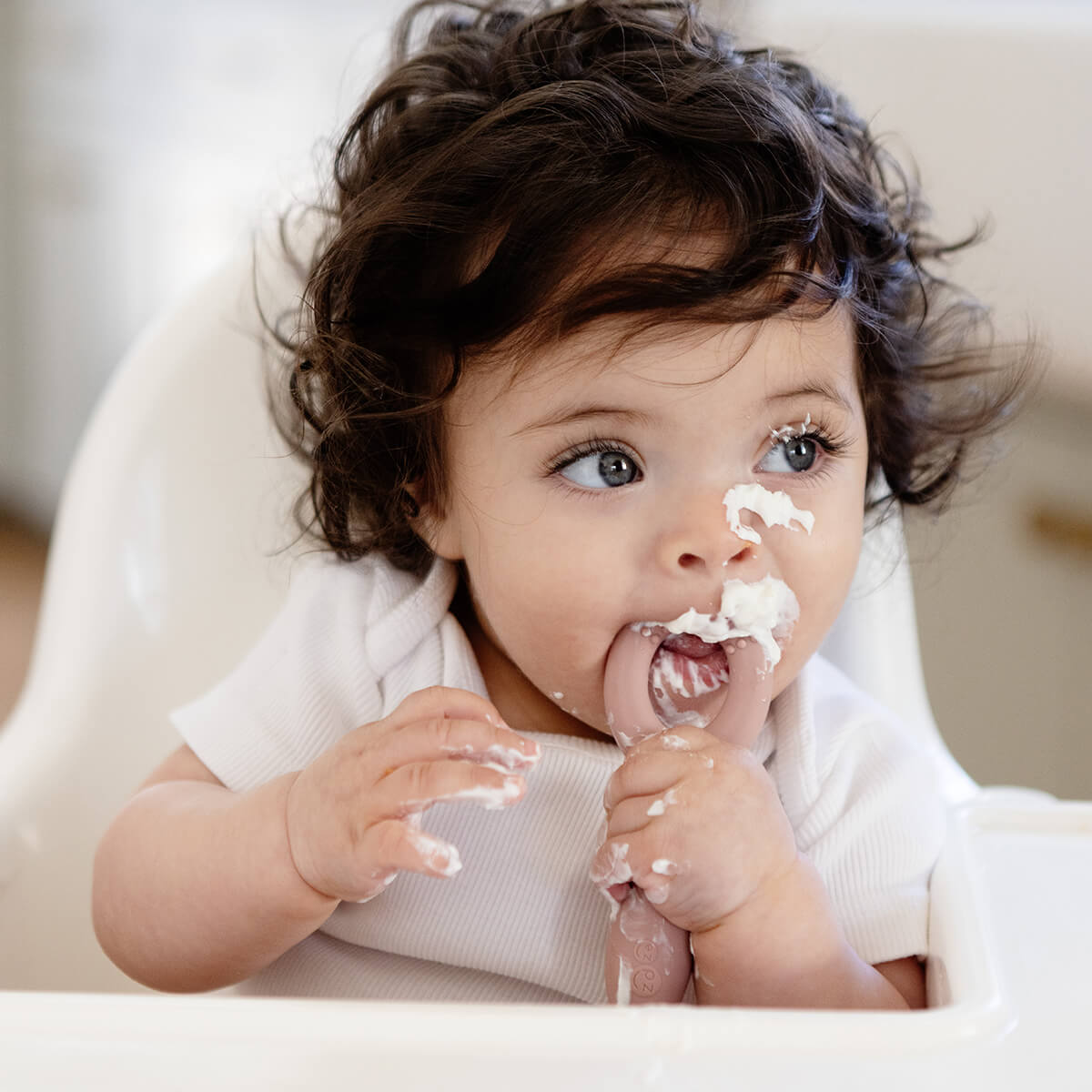 Pre-feeding set by ezpz in blush pink includes the tiny pops and oral development tools (silicone teethers) #color_blush
