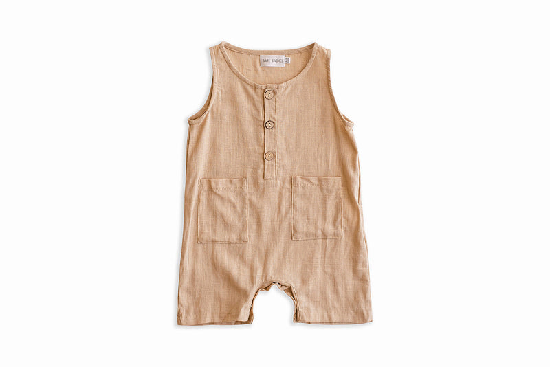 Oatmeal Linen Baby Romper – Breathable & Non-Toxic by Babe Basics