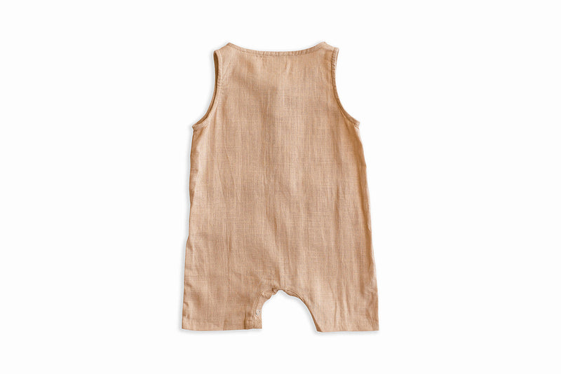 Oatmeal Linen Baby Romper – Breathable & Non-Toxic by Babe Basics