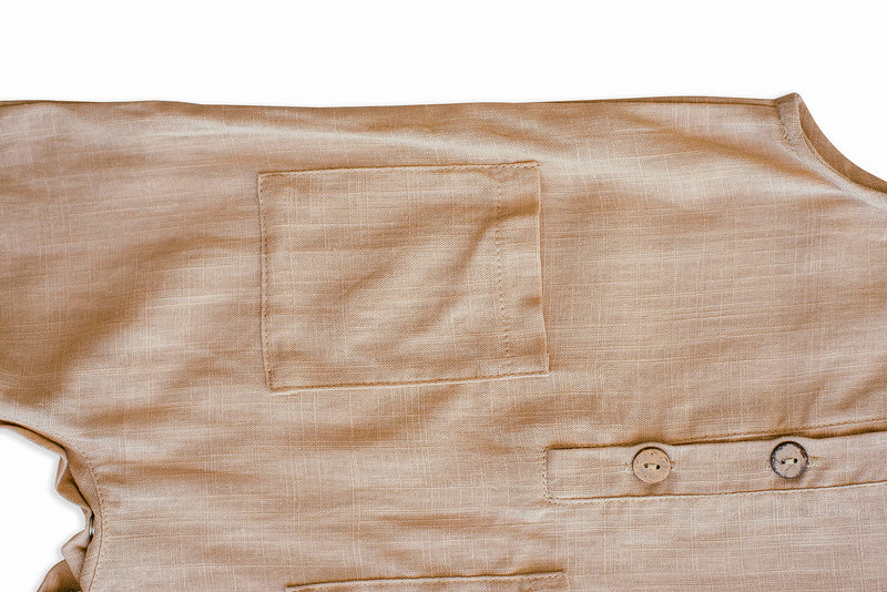 Oatmeal Linen Baby Romper – Breathable & Non-Toxic by Babe Basics