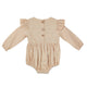 Oatmeal Linen Flutter Sleeve Baby Romper – Soft & Stylish by Babe Basics