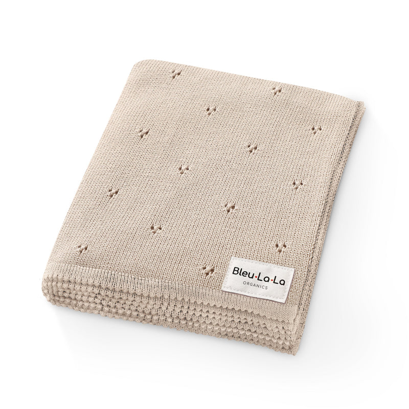 Organic Pointelle Knit Swaddle Blanket for Babies – by Bleu La La