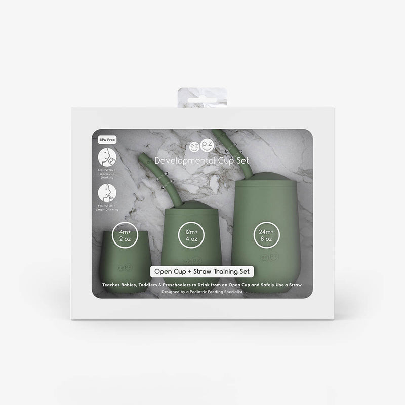 Olive Developmental Cup Set – Smart Sips for Growing Kids by ezpz