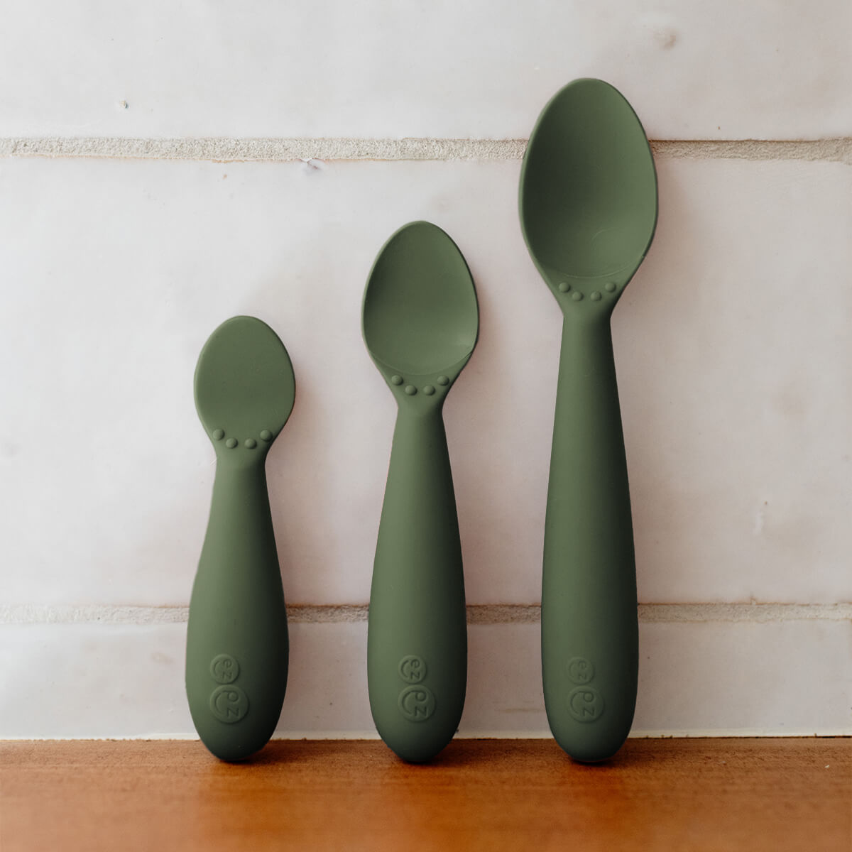 Olive Developmental Utensil Set – Smart Baby Self-Feeding Tools by ezpz