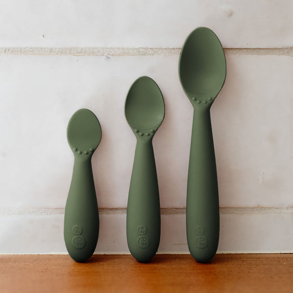 Olive Developmental Utensil Set – Smart Baby Self-Feeding Tools by ezpz