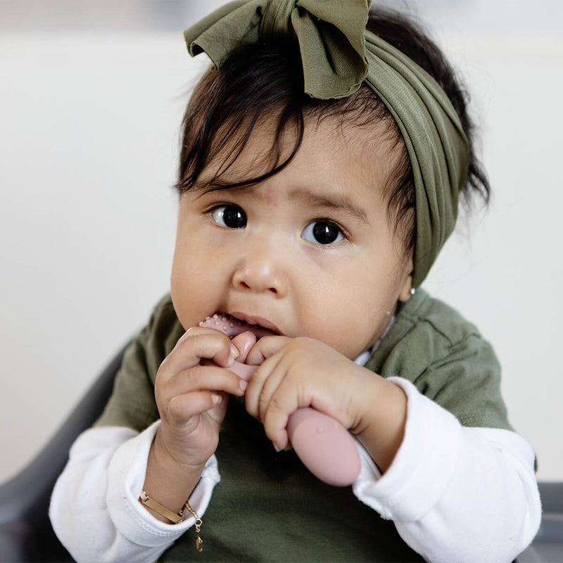 ezpz oral development tools in blush pink / silicone teethers for motor skill development #color_blush