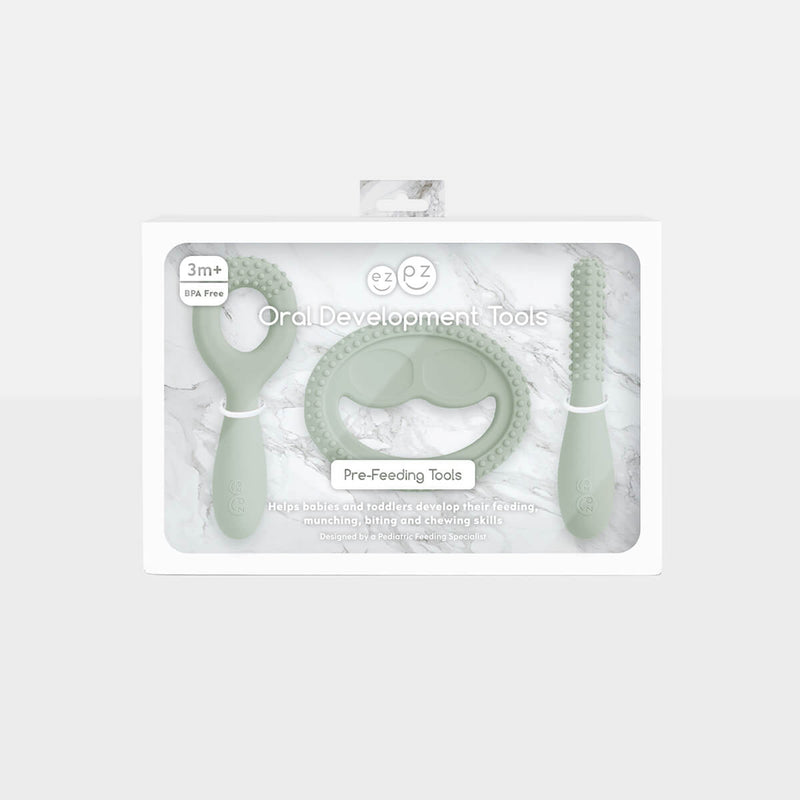 ezpz oral development tools in sage green / silicone teethers for motor skill development #color_sage / Oral Development Tools – Build Strong Bites & Bright Smiles by ezpz