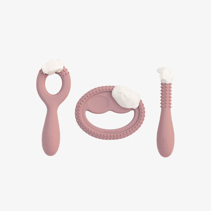 ezpz oral development tools in blush pink / silicone teethers for motor skill development #color_blush  Oral Development Tools – Build Strong Bites & Bright Smiles by ezpz