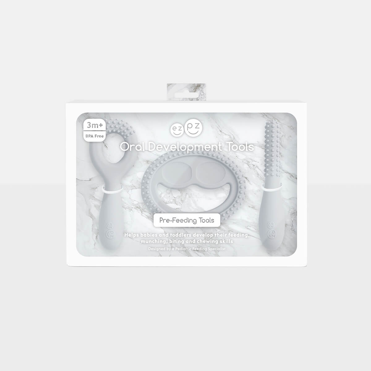 ezpz oral development tools in pewter light gray / silicone teethers for motor skill development #color_pewter / Oral Development Tools – Build Strong Bites & Bright Smiles by ezpz