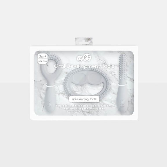 ezpz oral development tools in pewter light gray / silicone teethers for motor skill development #color_pewter / Oral Development Tools – Build Strong Bites & Bright Smiles by ezpz