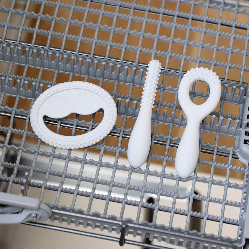 ezpz oral development tools in pewter light gray / silicone teethers for motor skill development #color_pewter / Oral Development Tools – Build Strong Bites & Bright Smiles by ezpz