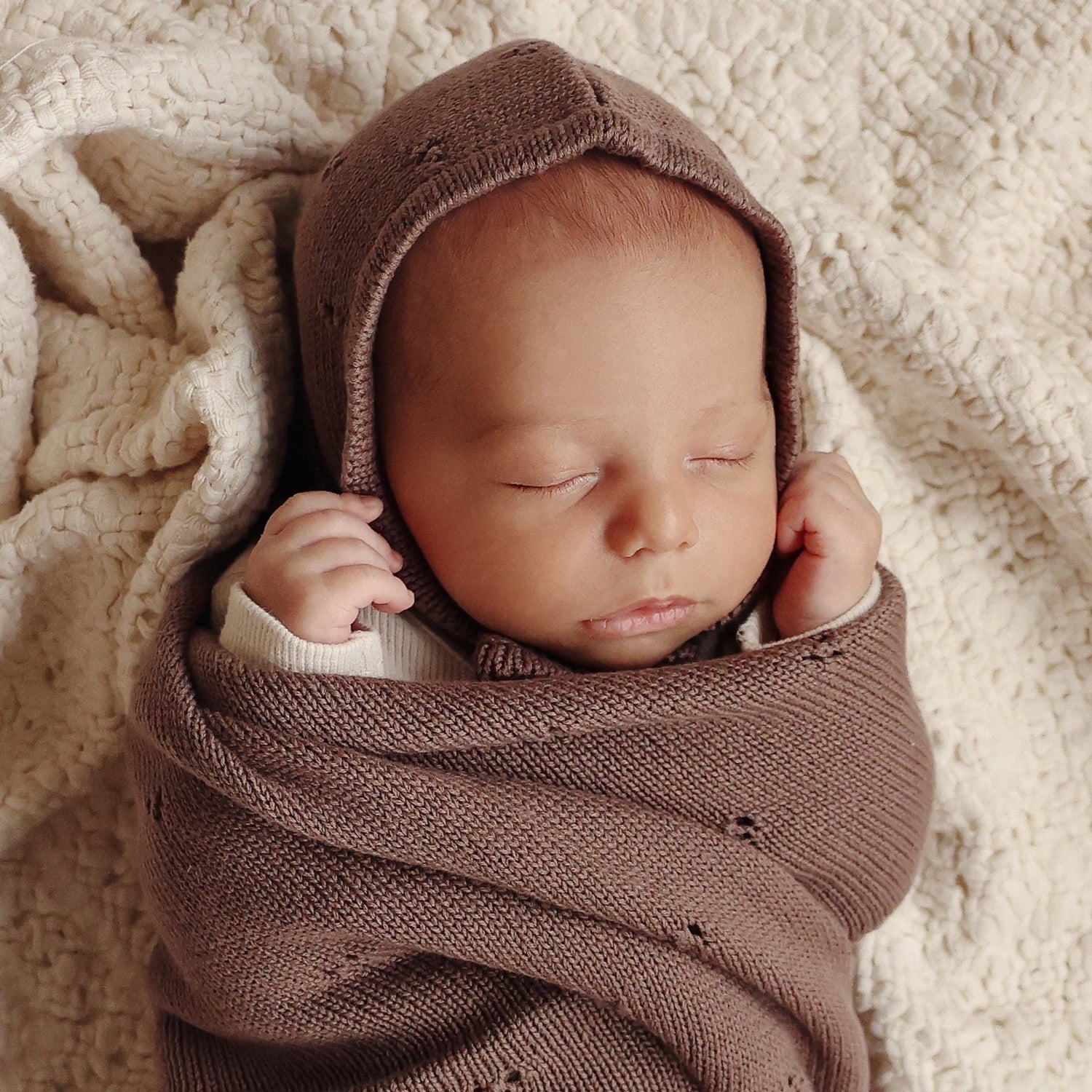 Organic Pointelle Baby Blanket + Hat Set – Soft & Breathable by Bleu La La