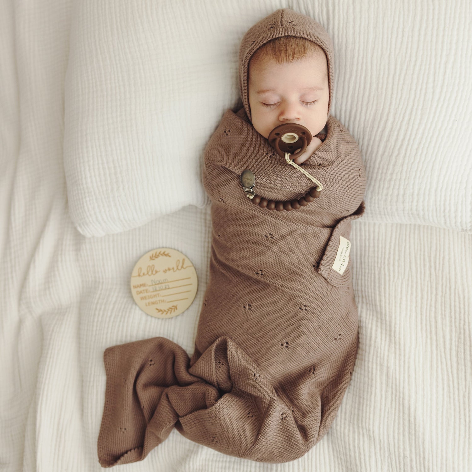 Organic Pointelle Baby Blanket + Hat Set – Soft & Breathable by Bleu La La