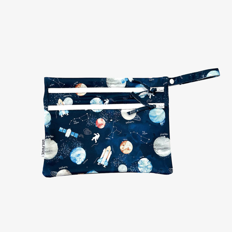 BapronBaby® Wet Bag in Outer Space / Large Waterproof Zippered Pouch for Travel / Outerspace BapronBaby® Wet Bag – Smart Storage for Wet & Dry Essentials  by ezpz