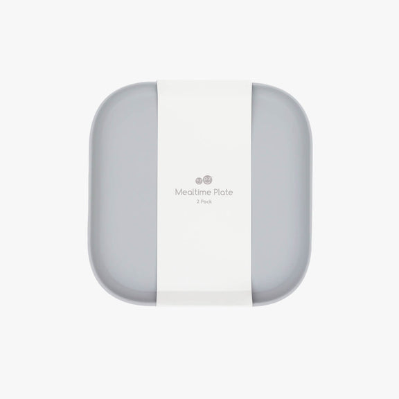 Pewter Mealtime Plates (2-Pack) – Safe, Stylish Kids Tableware by ezpz