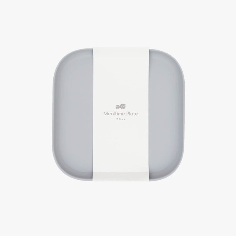 Pewter Mealtime Plates (2-Pack) – Safe, Stylish Kids Tableware by ezpz