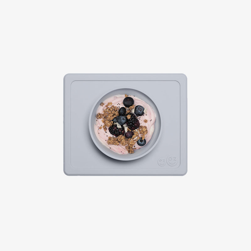 Mini Bowl in Pewter by ezpz / The Original All-In-One Silicone Plates & Placemats that Stick to the Table #color_pewter