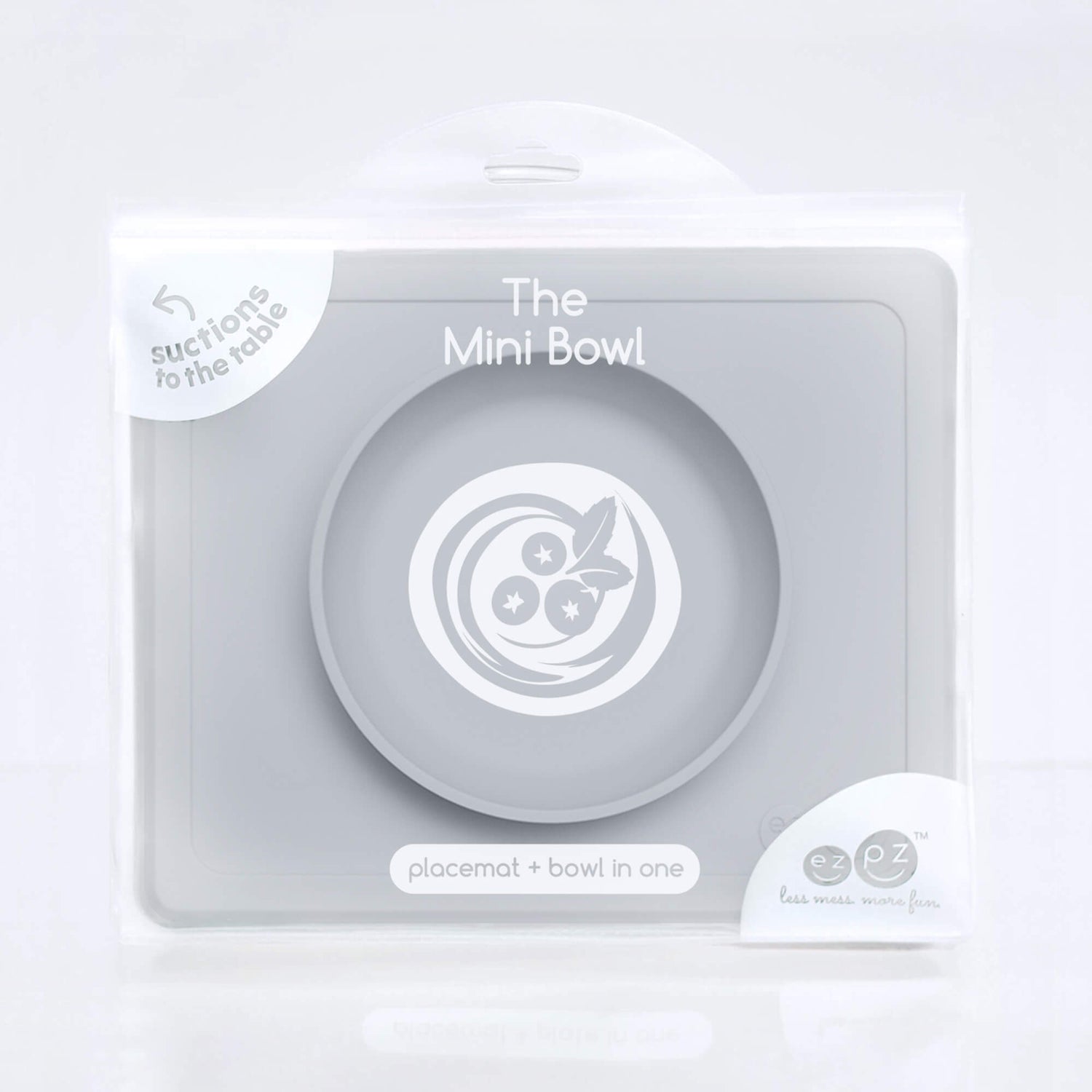 Mini Bowl in Pewter by ezpz / The Original All-In-One Silicone Plates & Placemats that Stick to the Table #color_pewter