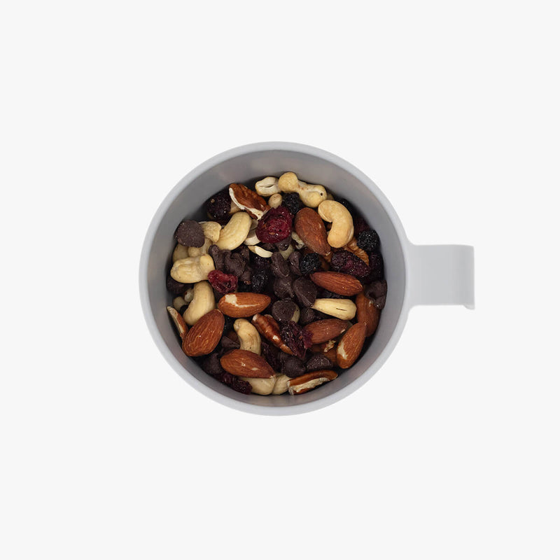 Snack Bowl in Pewter / ezpz Basics Line / Bowl with Handle and Lid for Kids #color_pewter