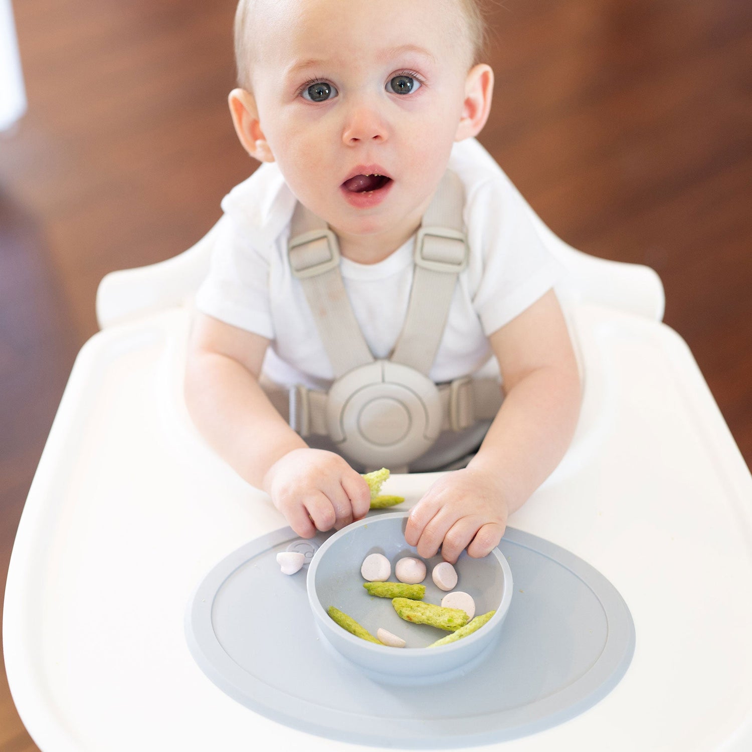 The Tiny Bowl in Pewter by ezpz / Silicone Bowl for Babies that Fits on High Chairs #color_pewter