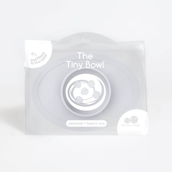The Tiny Bowl in Pewter by ezpz / Silicone Bowl for Babies that Fits on High Chairs #color_pewter