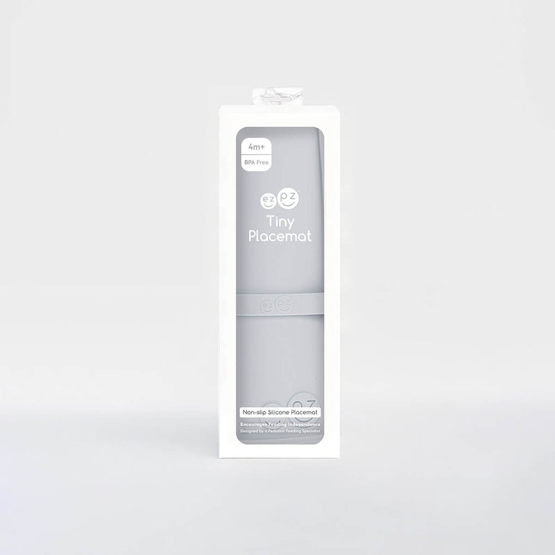 The Tiny Placemat in Pewter is a non-slip, silicone placemat that fits on most highchair trays #color_pewter / Tiny Placemat – On-the-Go Mealtime Mat for Babies & Toddlers