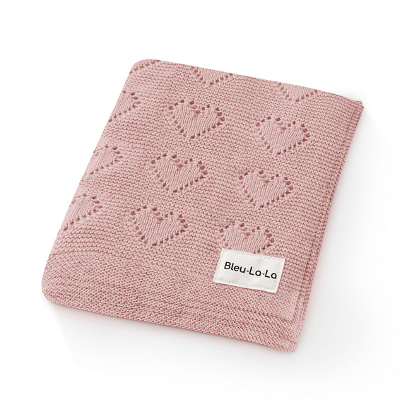 Heart Knit Organic Cotton Baby Blanket – Cozy Comfort