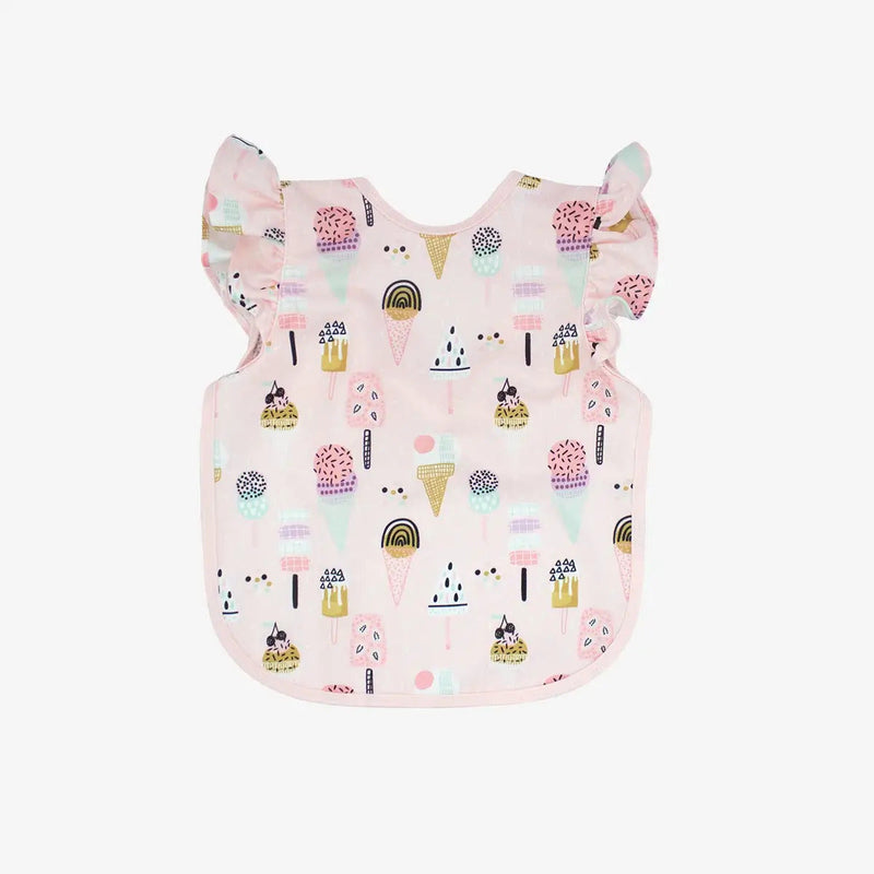 BapronBaby® Bapron in Ice Cream Flutter / Bib + Apron That Safely Ties Around the Body / Pink Icecream BapronBaby® Bapron – Bib-Apron Hybrid for Mess-Free Mealtimes by ezpz