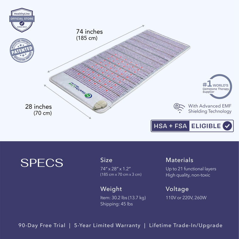 The Platinum Series PEMF Infrared Heating Mat combining Hot Stone Therapy