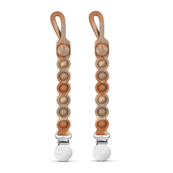 Pop Pacifier Clips – 2-Pack Sensory Teether by Bleu La La