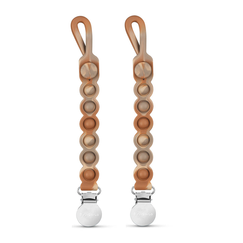 Pop Pacifier Clips – 2-Pack Sensory Teether by Bleu La La