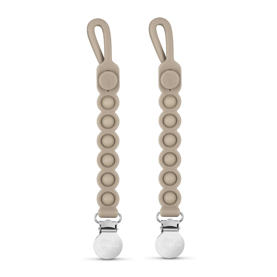 Pop Pacifier Clips – 2-Pack Sensory Teether by Bleu La La