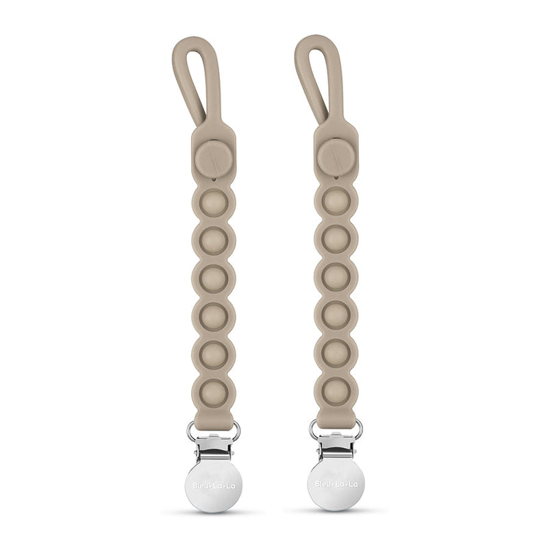 Pop Pacifier Clips – 2-Pack Sensory Teether by Bleu La La