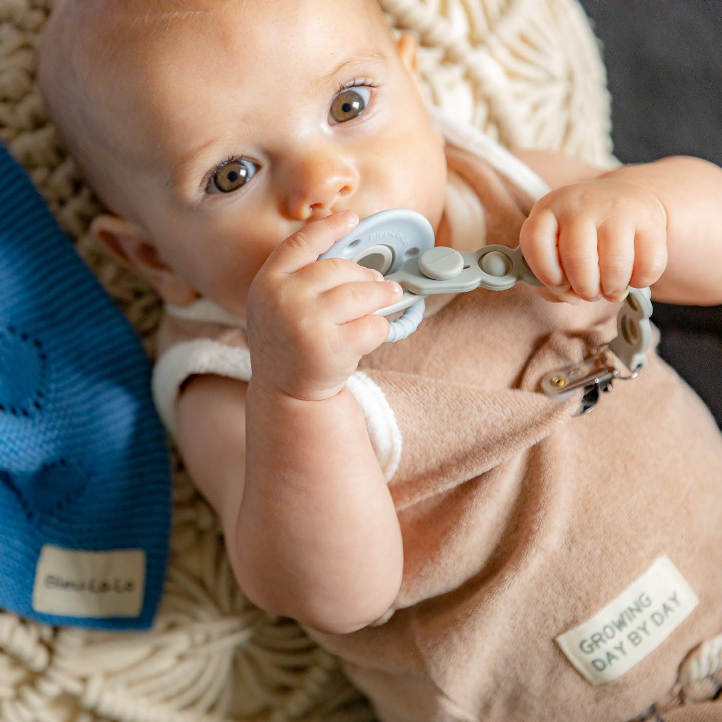 Pop Pacifier Clips – 2-Pack Sensory Teether by Bleu La La