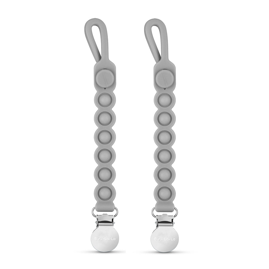 Pop Pacifier Clips – 2-Pack Sensory Teether by Bleu La La