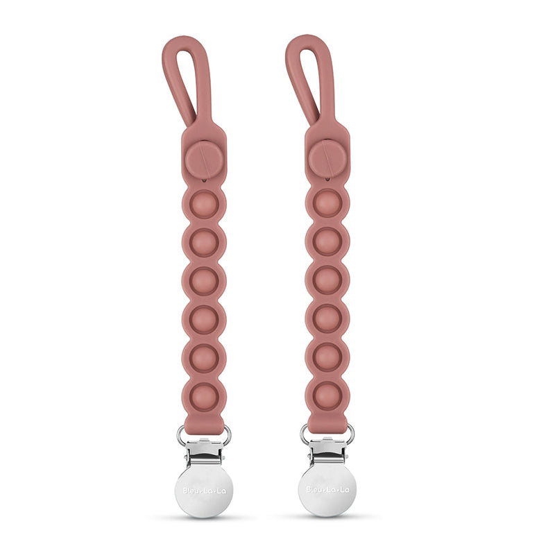 Pop Pacifier Clips – 2-Pack Sensory Teether by Bleu La La